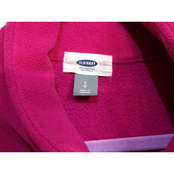 Old Navy Womans Fleece Full Zip Pink Sweater Size Large - Picture 3 of 4
